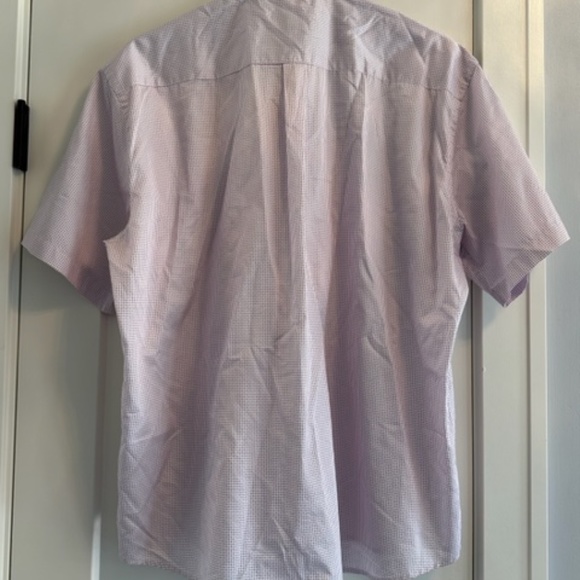 Men's Peter Millar Geo Pink Purple Short Sleeve Button-Down Shirt XL-EUC - Picture 4 of 9